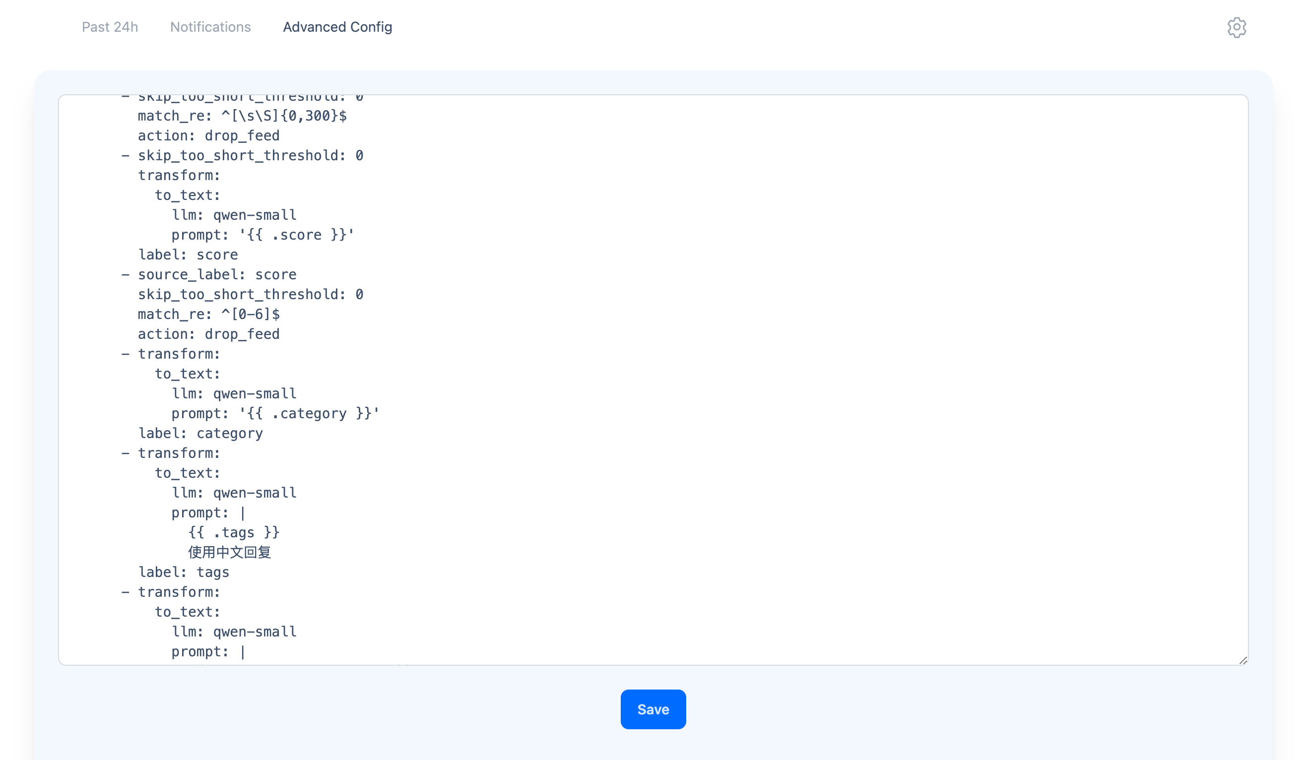 Update config via web